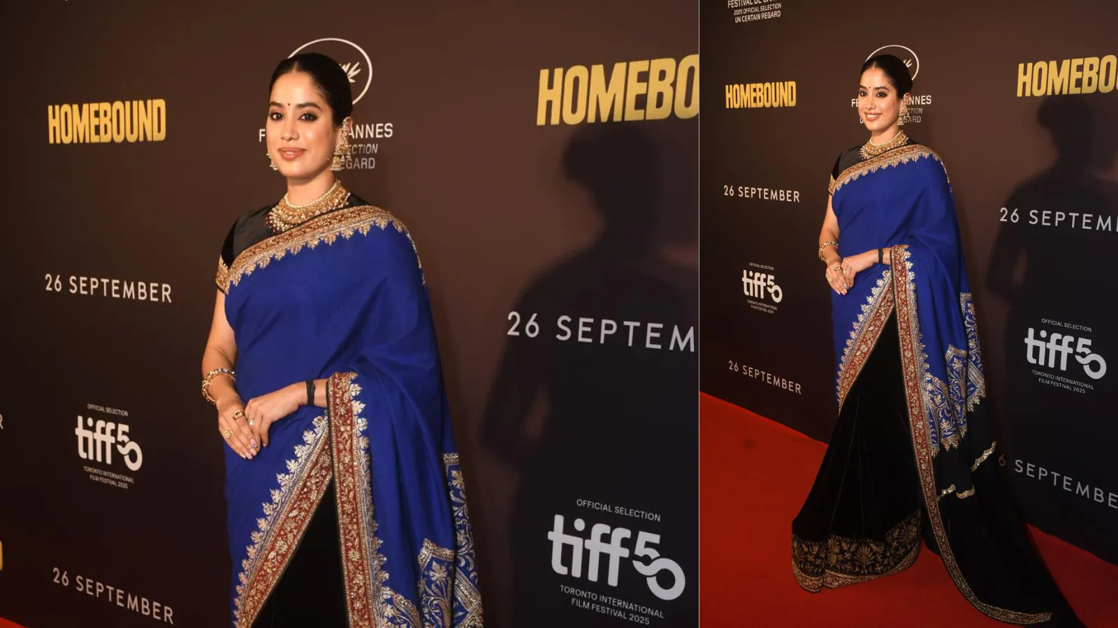 Janhvi Kapoor Honors Sridevi in Saree at Homebound Screening
