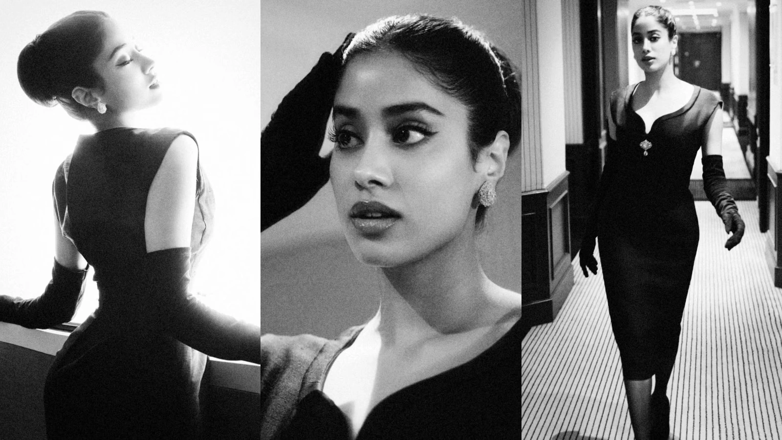 Janhvi Kapoor Stuns in Classic Black and White at TIFF
