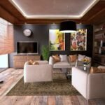 Inviting living room interior featuring modern design with cozy furnishings and stylish decor.