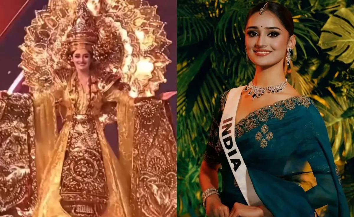 Manika Vishwakarma Shines in Golden Costume at Miss Universe