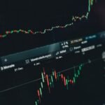 Close-up of a digital market analysis display showing Bitcoin and cryptocurrency price trends.