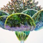 A stunning 3D glass-effect flower highlighting technology and abstract design.